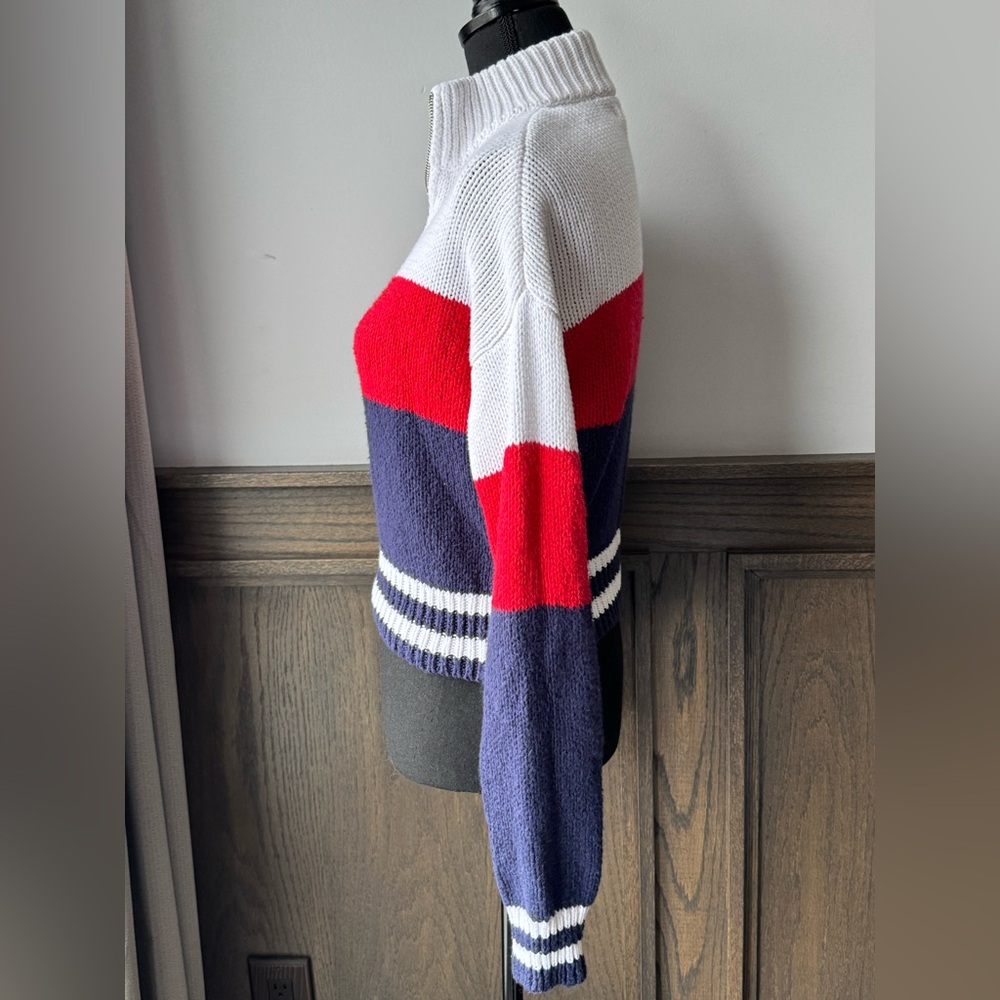 La Hearts Red, White, and Navy Cowl Sweater - Picture 4 of 7